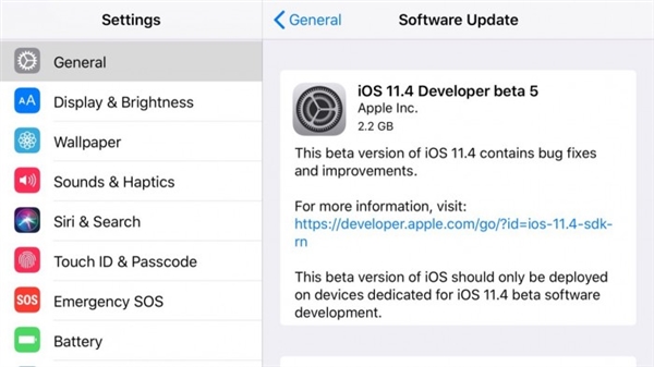 iOS 11.4第五个测试版发布：苹果优化Bug